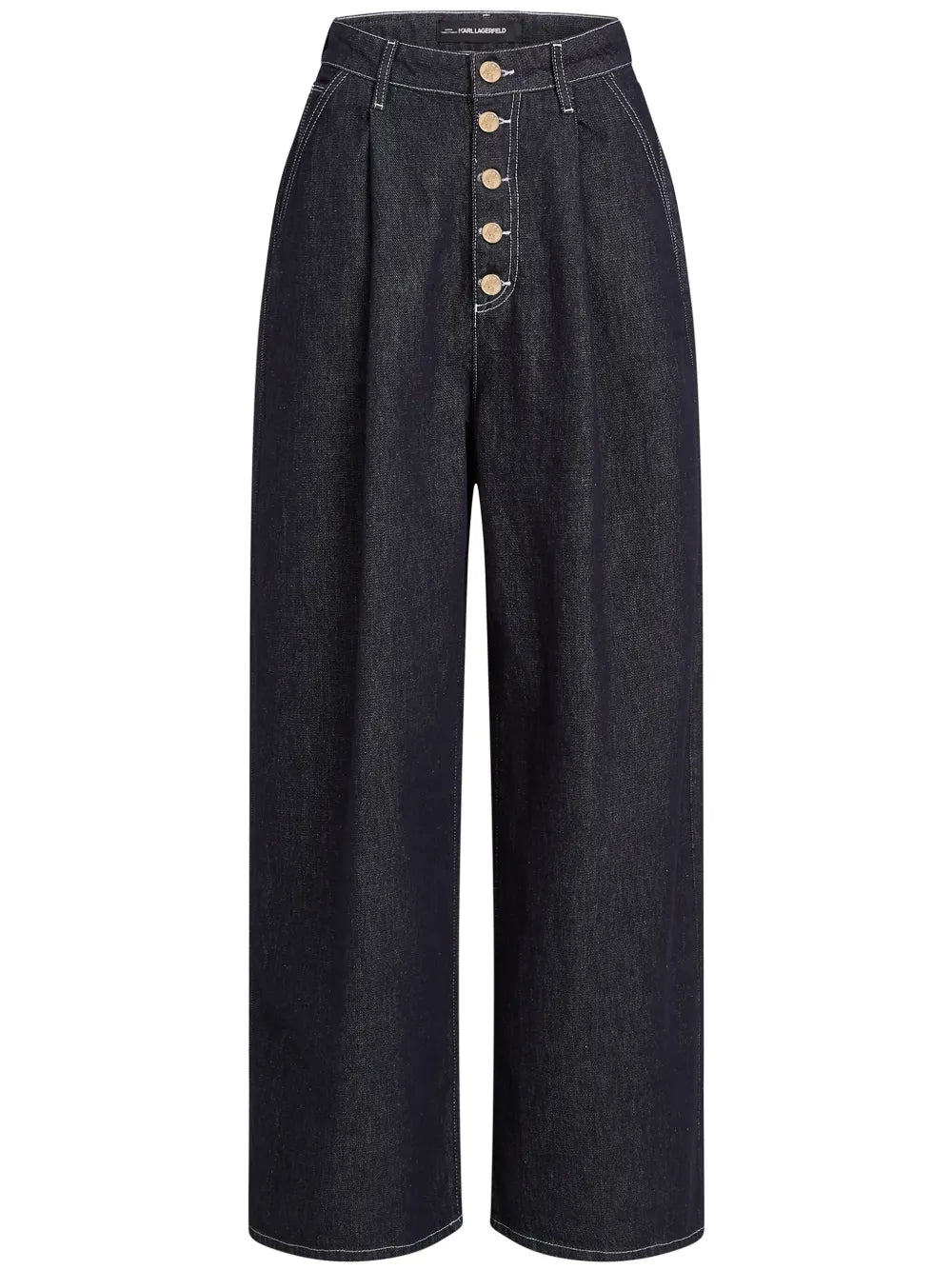 Button-Fly Wide-Leg Jeans