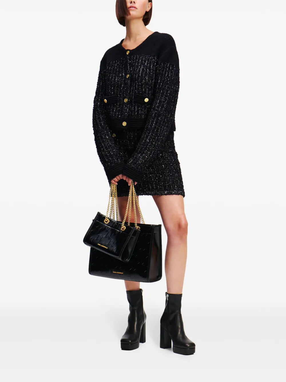 Bouclé Knit Cardigan