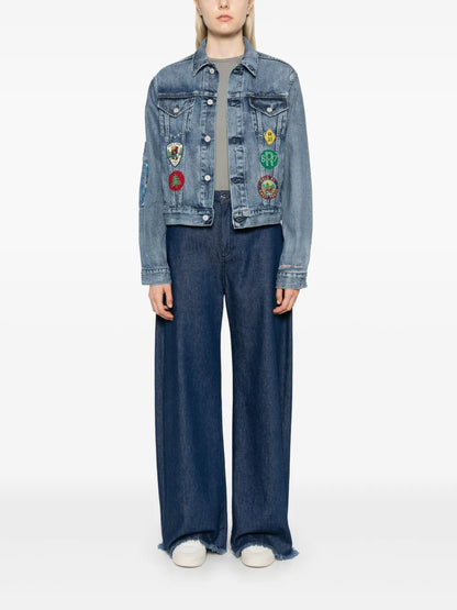 Patch-Embroidered Denim Jacket