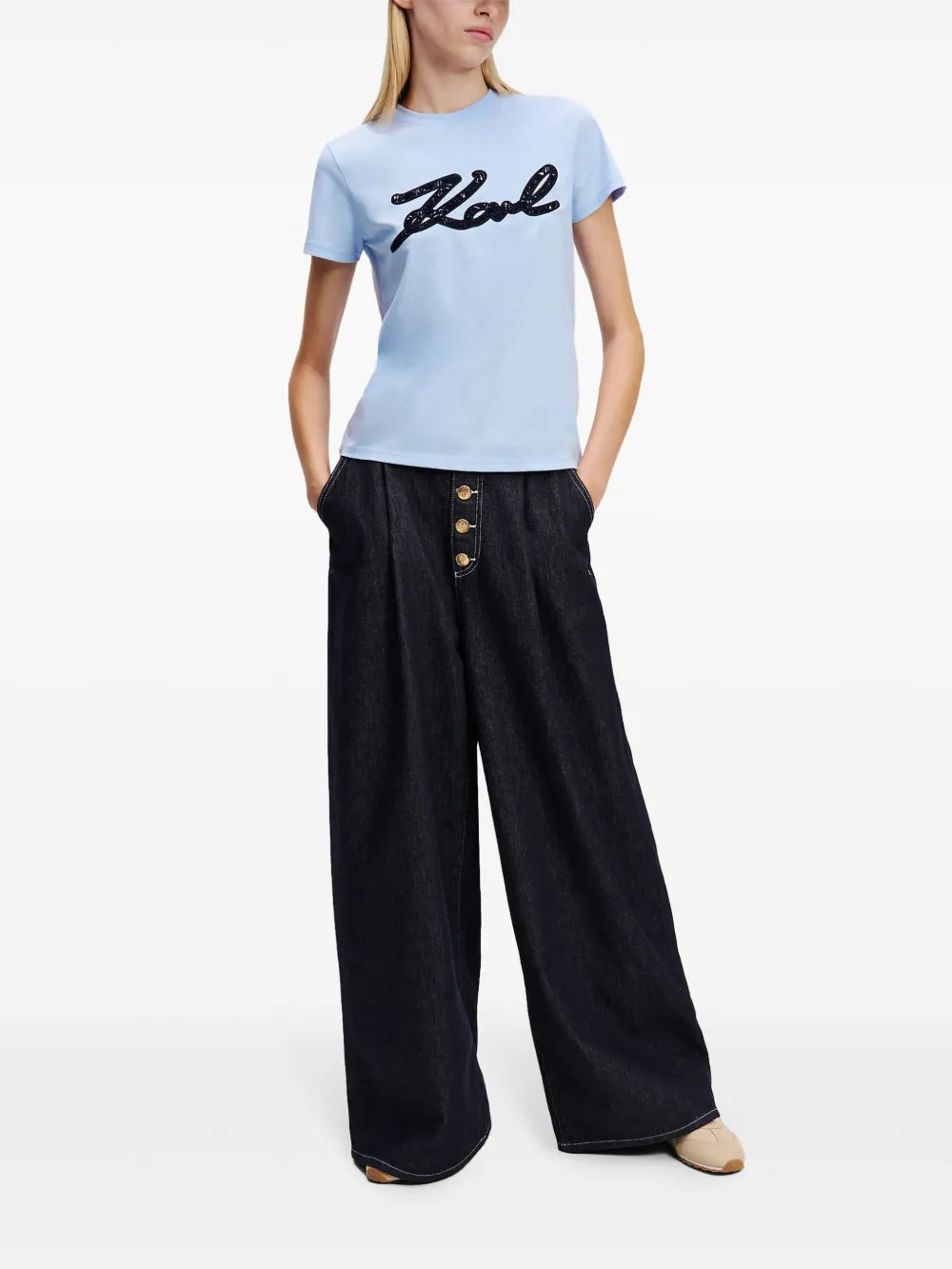 Bouclé-Detail T-Shirt