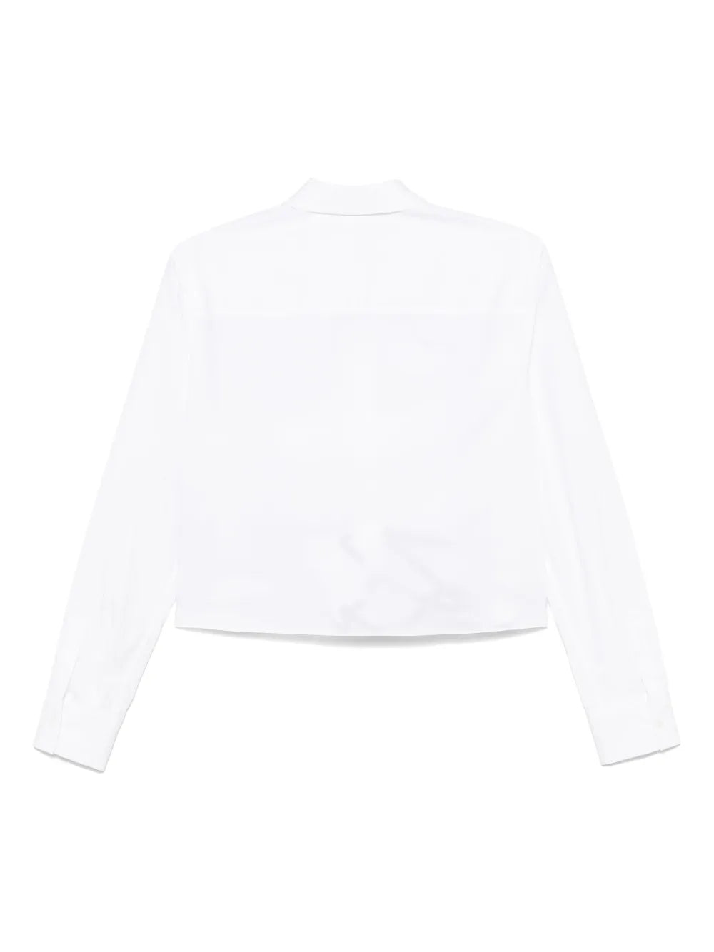 Embroidered-Logo Cropped Shirt