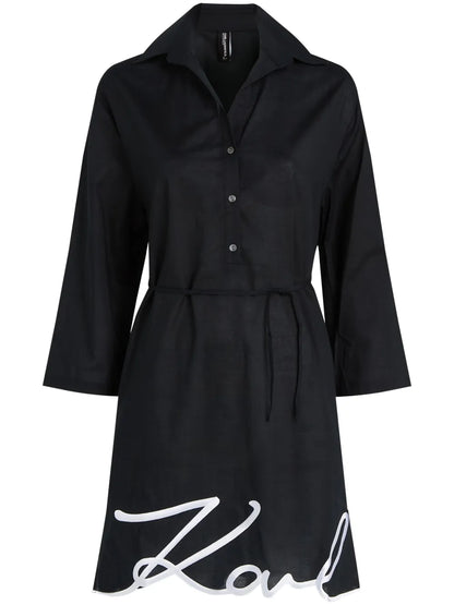 Dna Signature Semi-Sheer Beach Dress