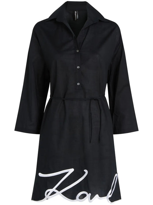 Dna Signature Semi-Sheer Beach Dress