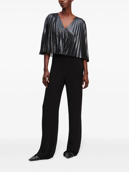 Pleated Cape Jumpsuit