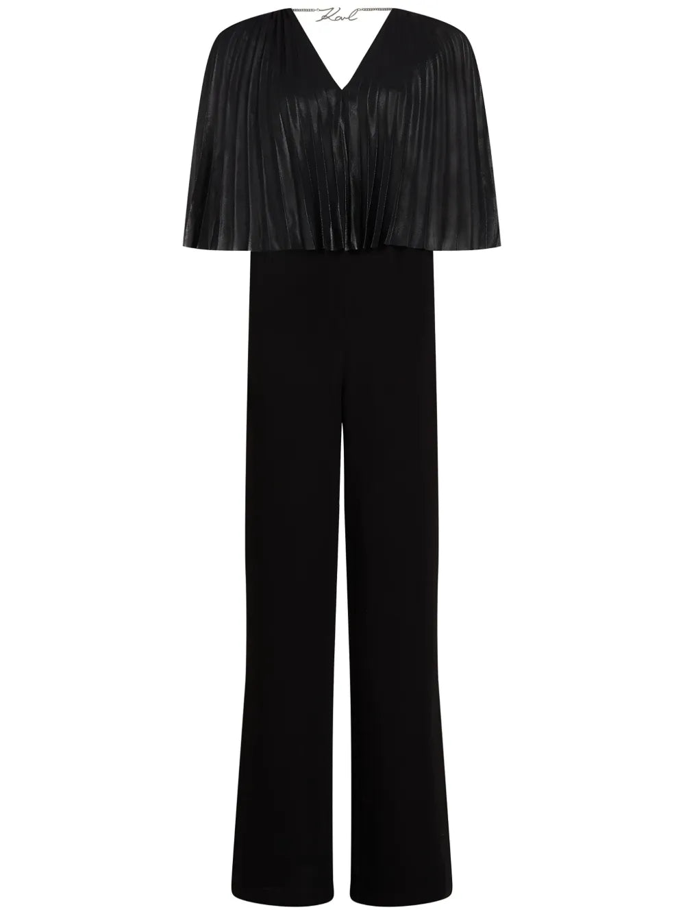 Pleated Cape Jumpsuit