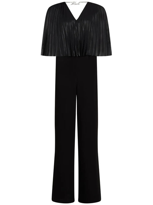 Pleated Cape Jumpsuit