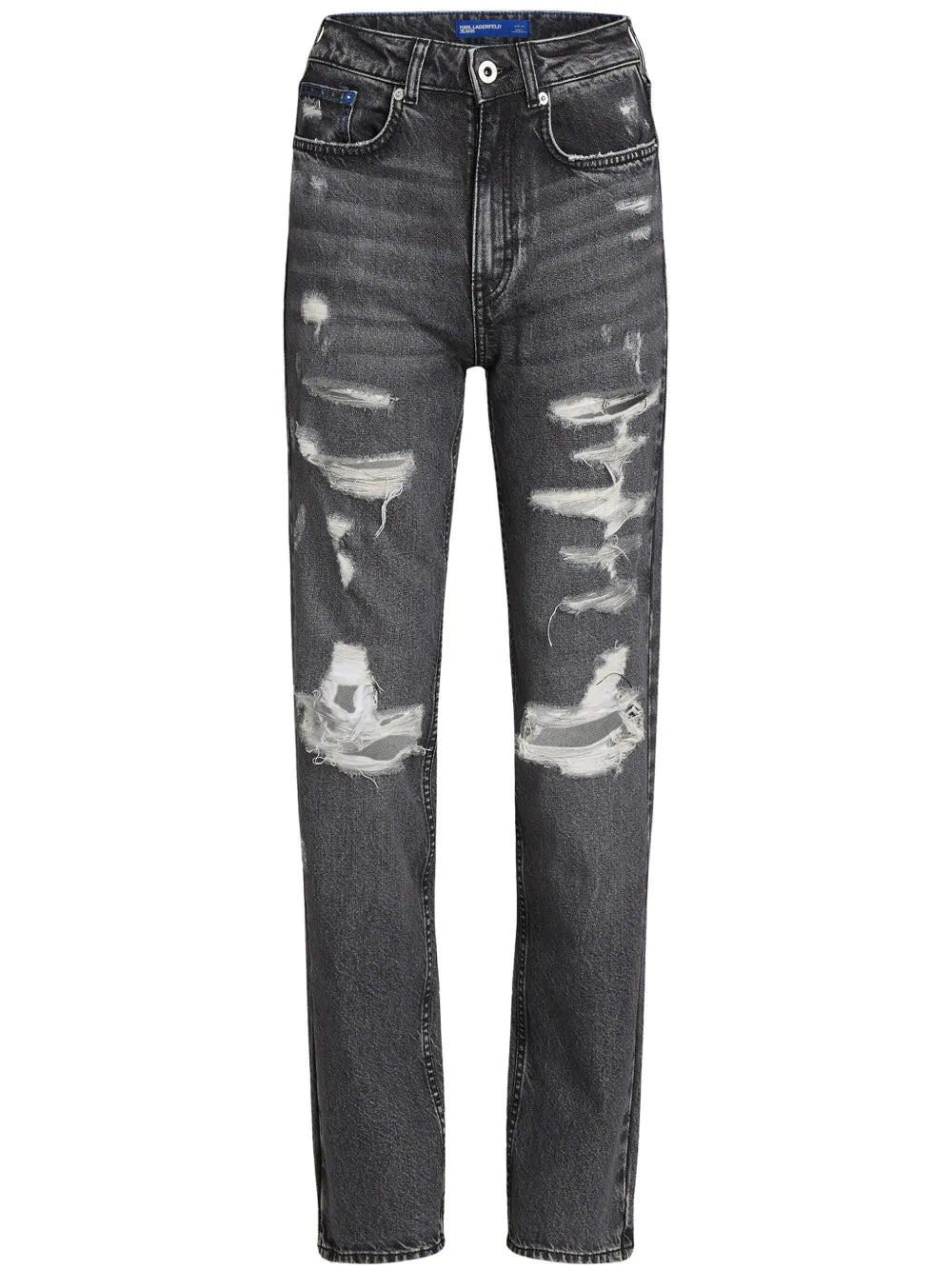 Distressed-Effect Straight Jeans