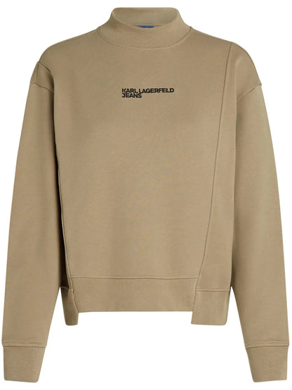 Asymmetric Mock-Neck Sweatshirt