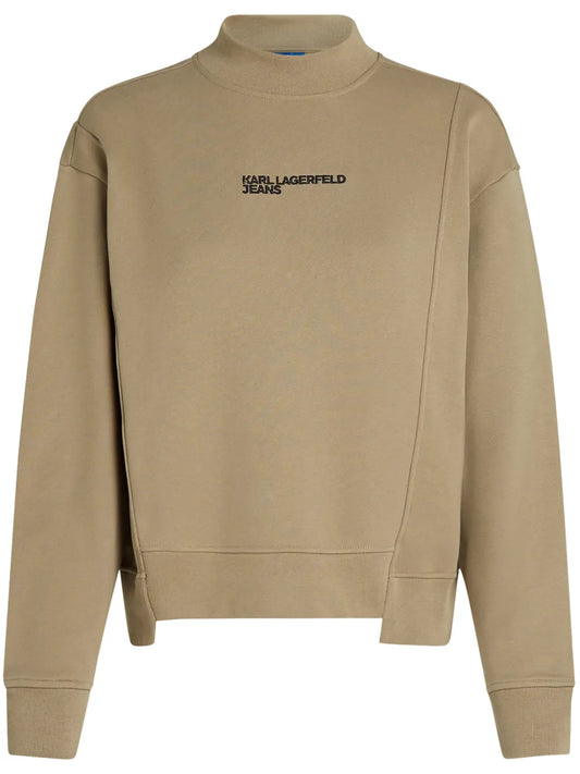 Asymmetric Mock-Neck Sweatshirt