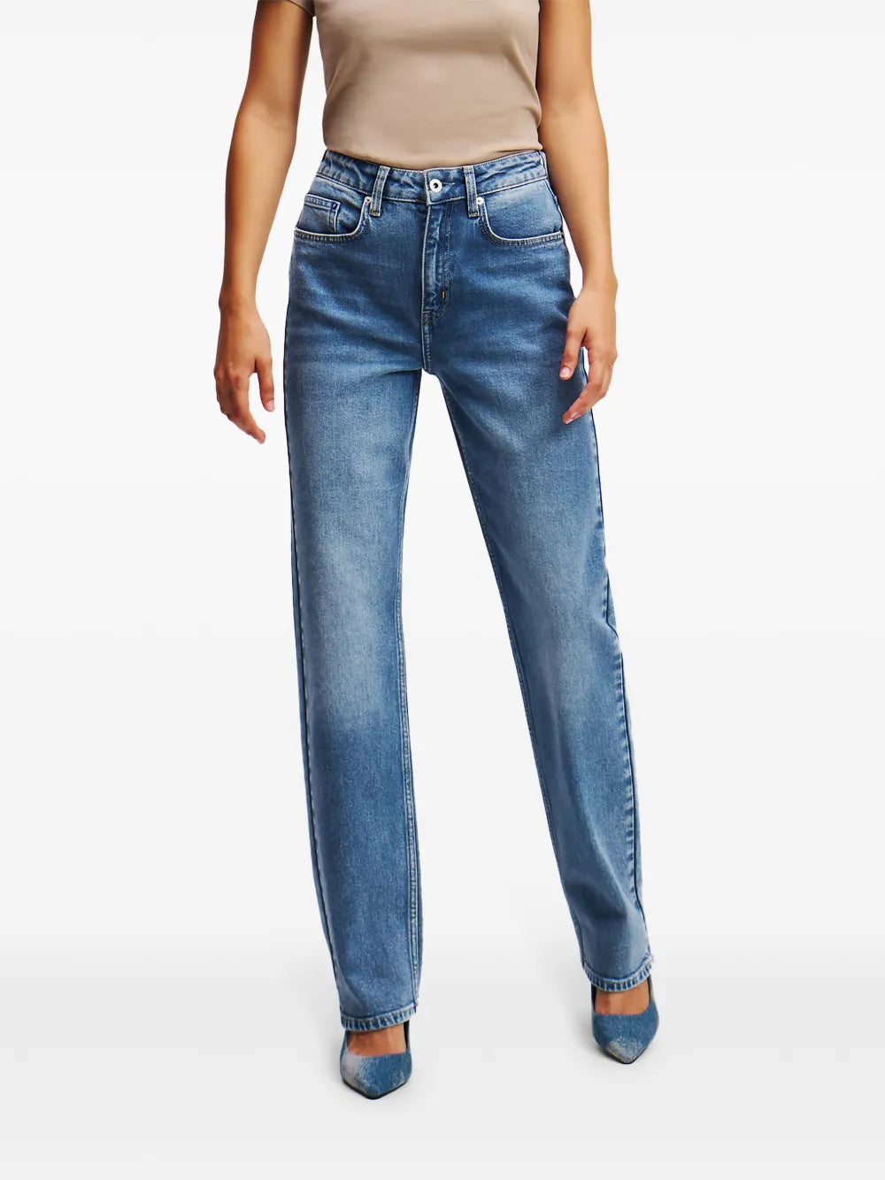 Logo-Patch Straight Jeans