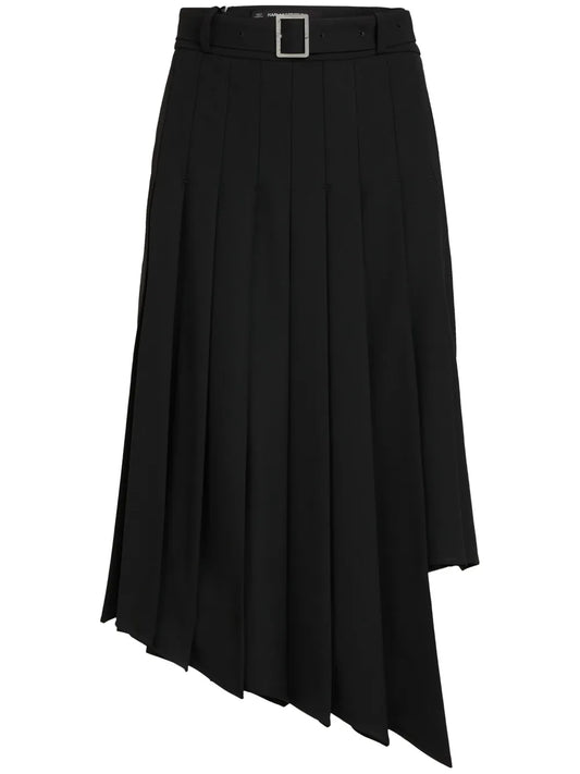 Asymmetric Pleated Skirt