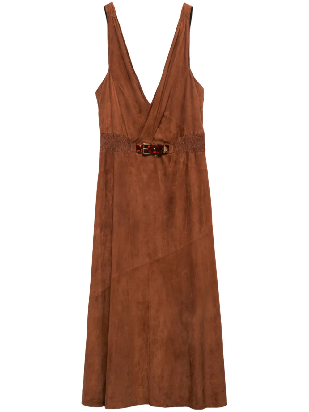 Sleeveless Suede Midi Dress
