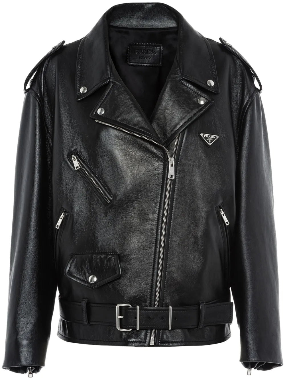 Nappa-Leather Biker Jacket