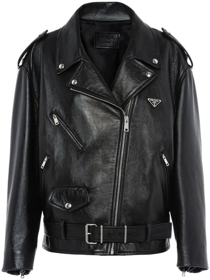 Nappa-Leather Biker Jacket