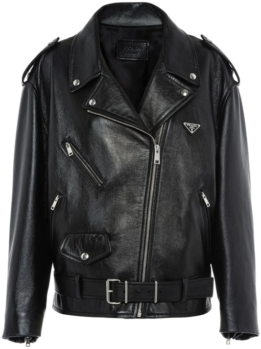 Nappa-Leather Biker Jacket