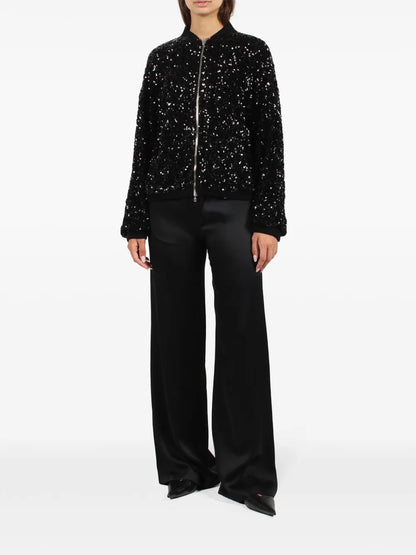 Sequin-Embellished Bomber Jacket