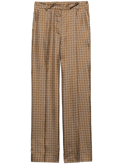 High-Waist Twill Pants