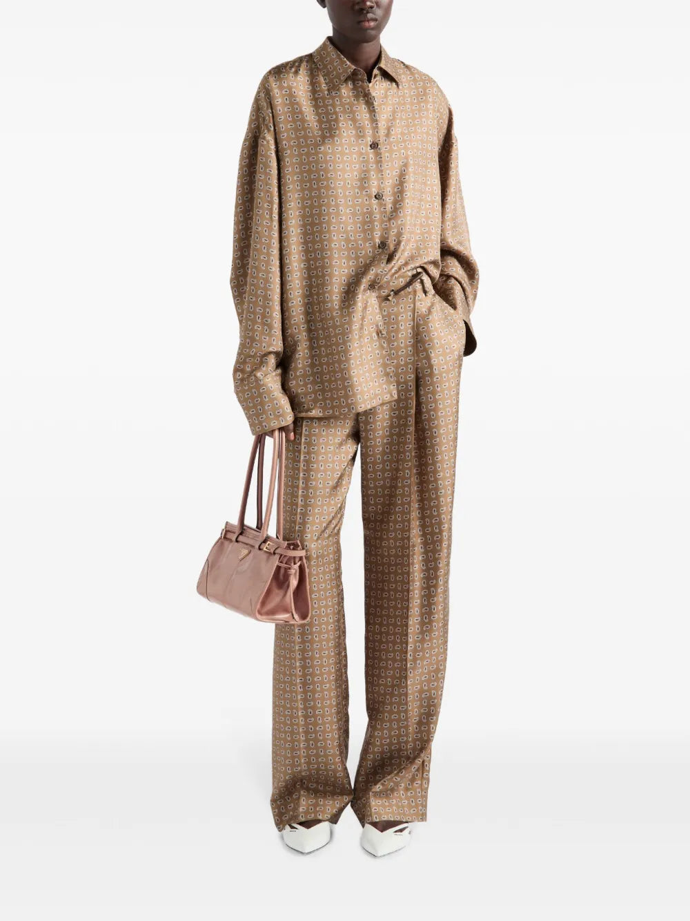 High-Waist Twill Pants