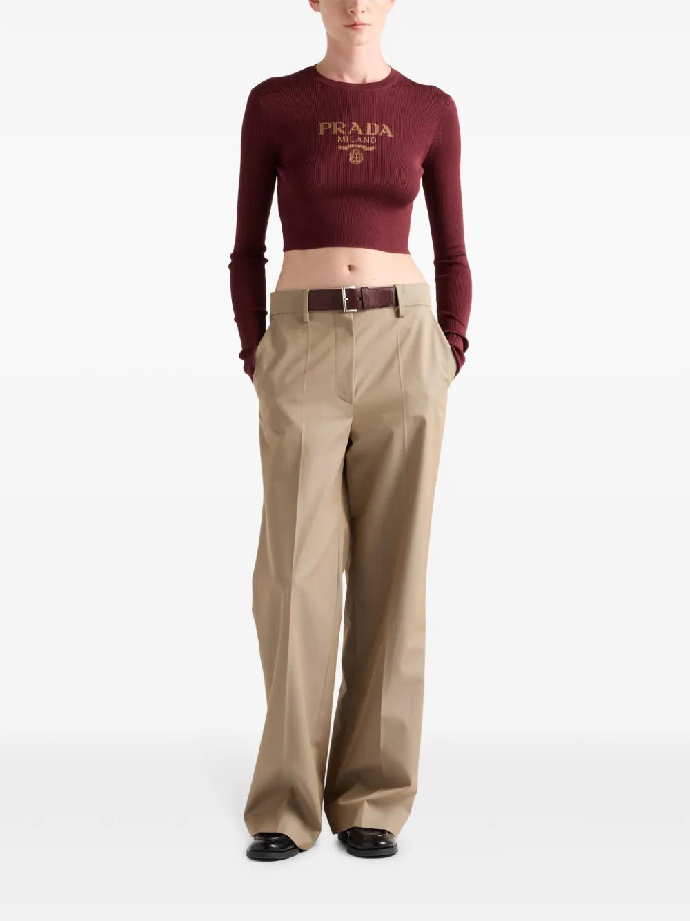 Twill Belted Trousers