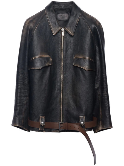 Leather Blouson Jacket