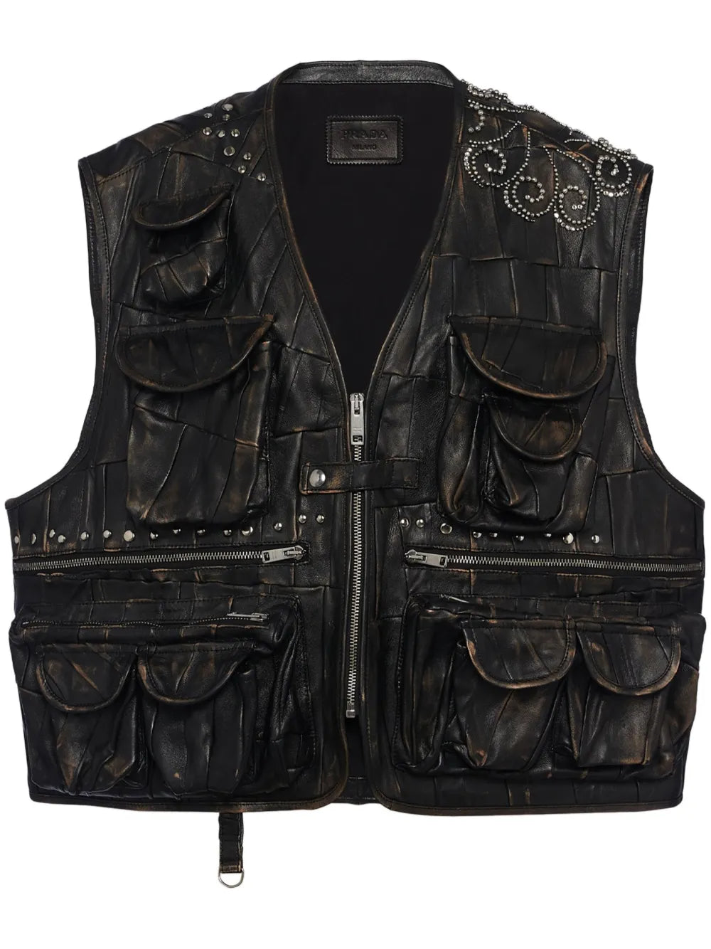 Nappa Leather Patchwork Gilet