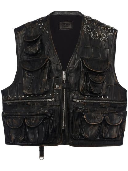 Nappa Leather Patchwork Gilet