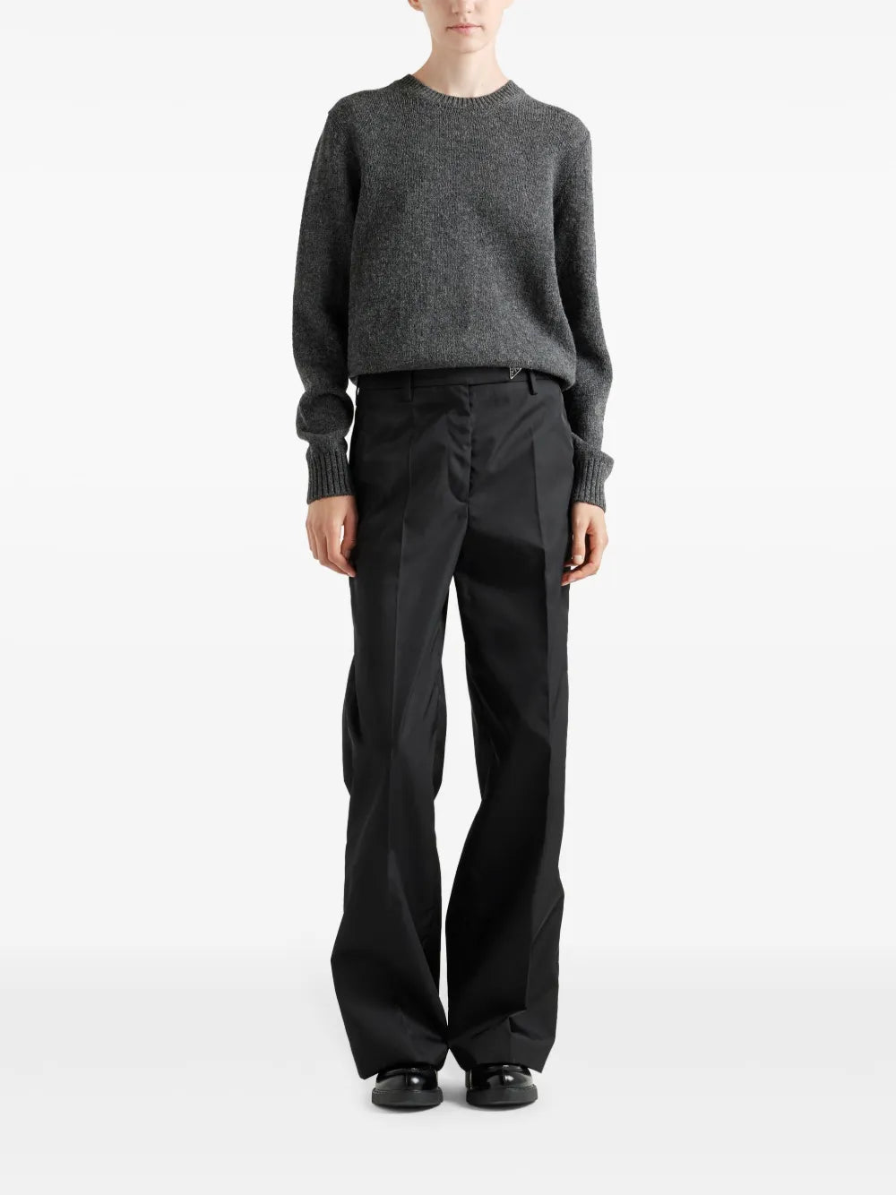 Triangle-Logo Straight Trousers