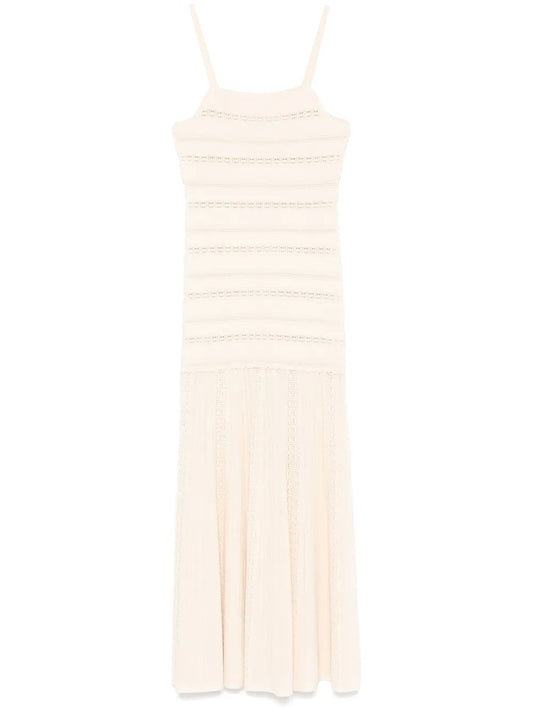 Lace-Panelling Maxi Dress