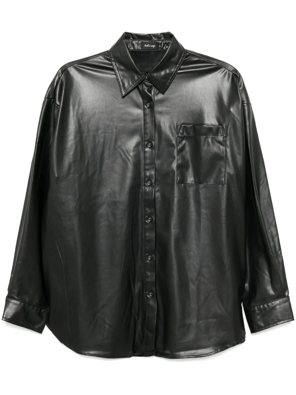 Faux Leather Long Sleeve Shirt