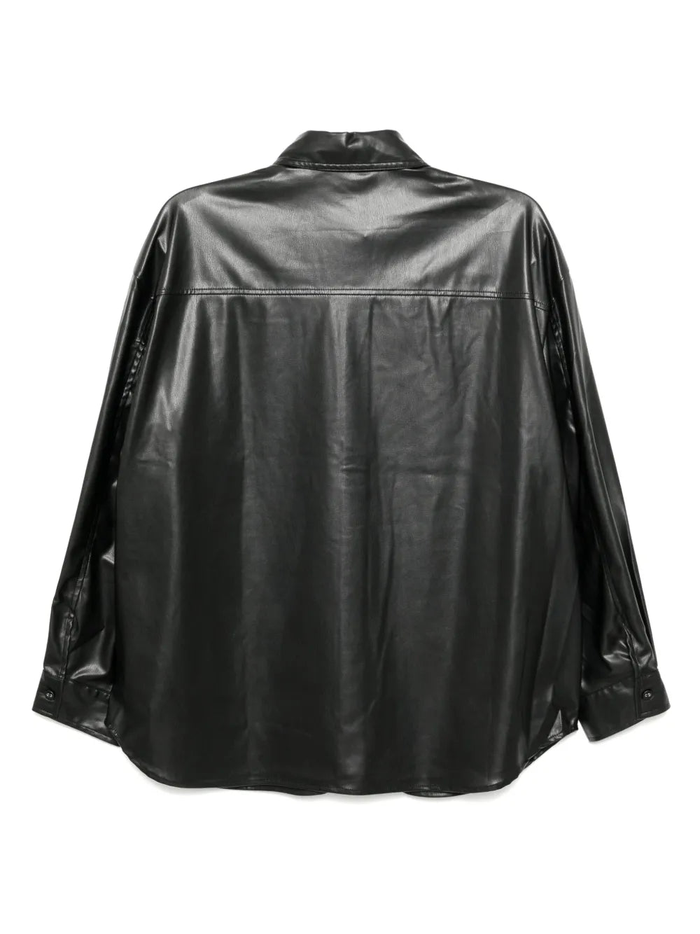 Faux Leather Long Sleeve Shirt