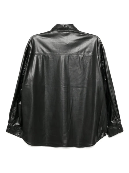 Faux Leather Long Sleeve Shirt