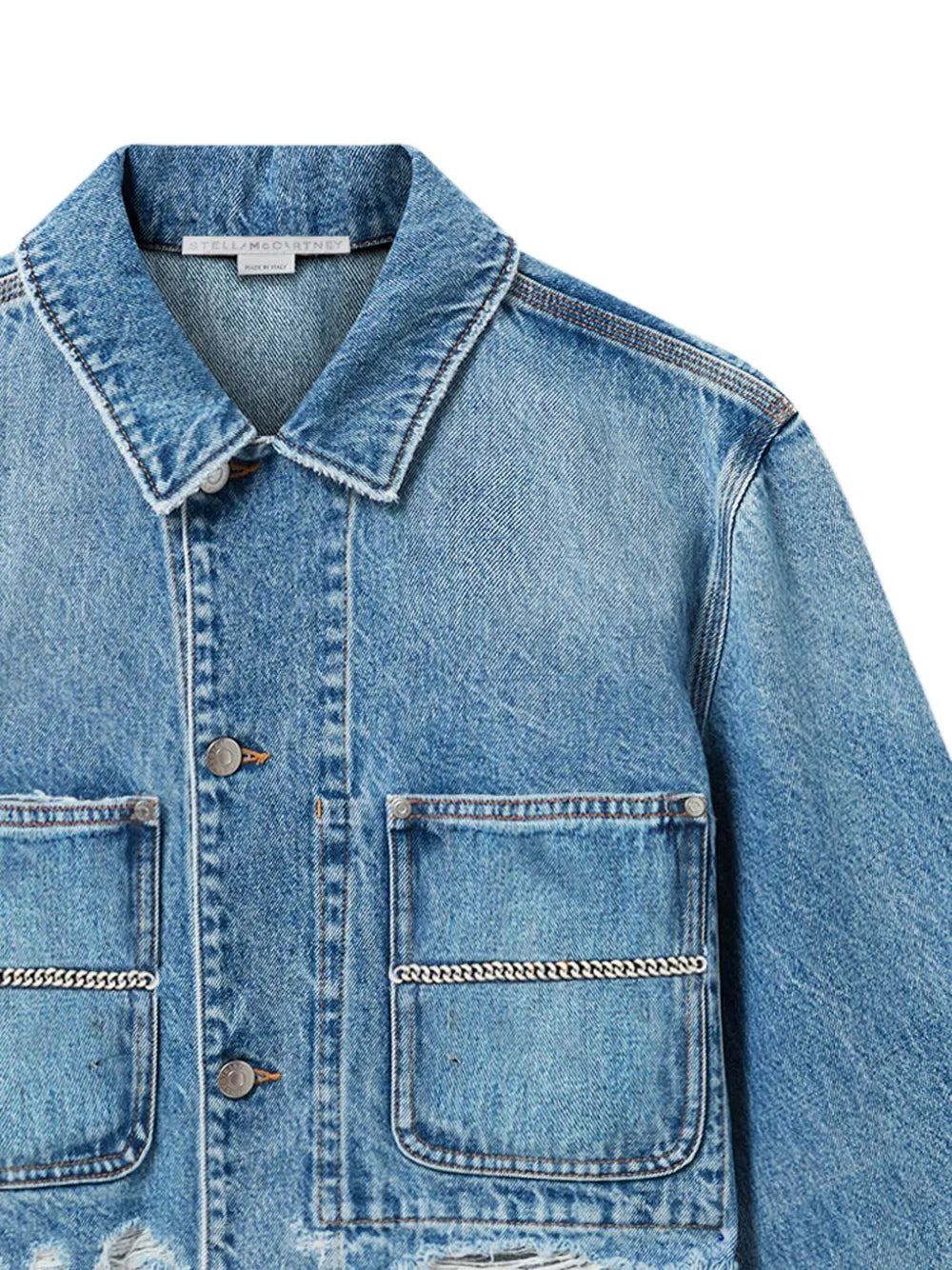 Chain-Detailing Denim Jacket