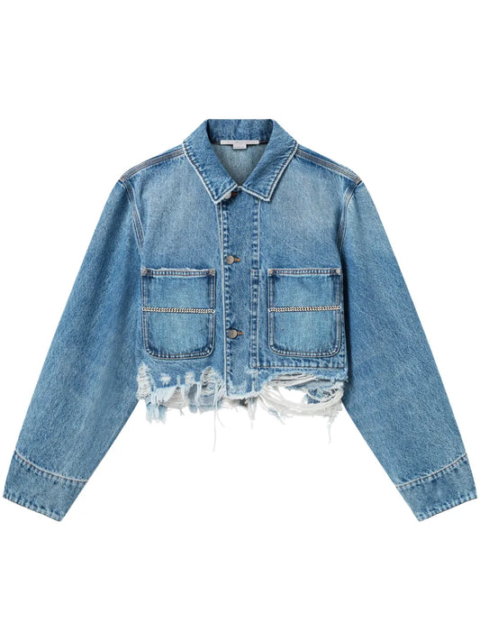 Chain-Detailing Denim Jacket