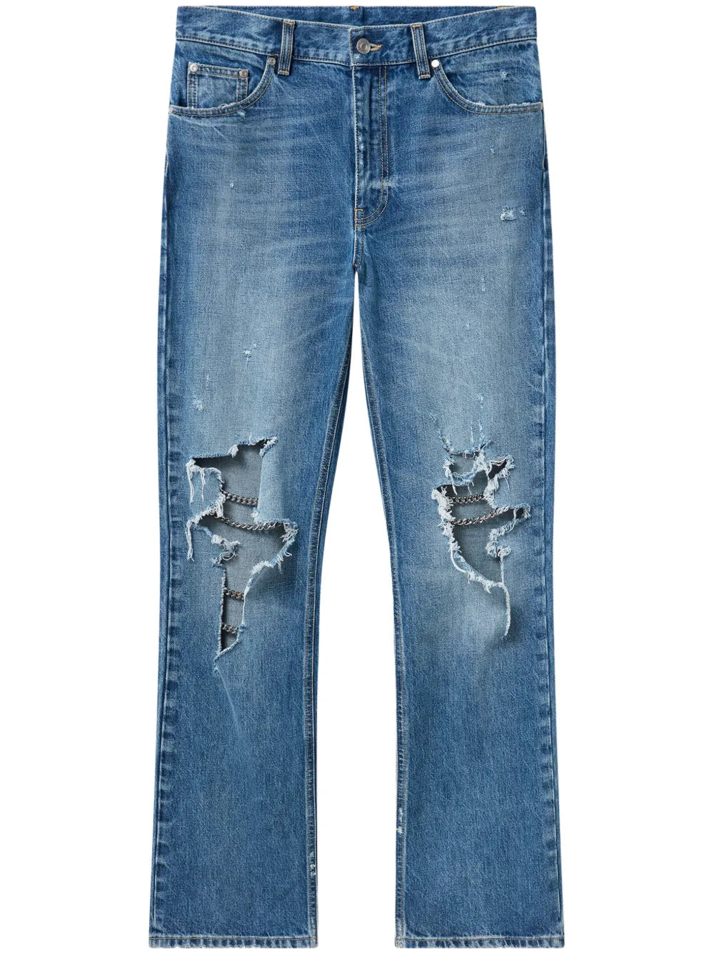Chain-Detailing Bootcut Jeans