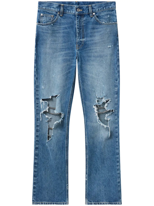 Chain-Detailing Bootcut Jeans