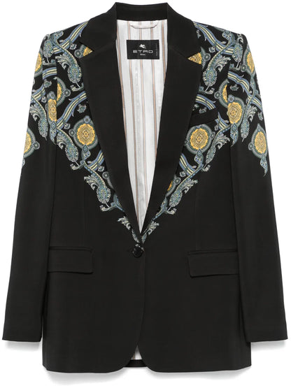 Paisley-Print Blazer