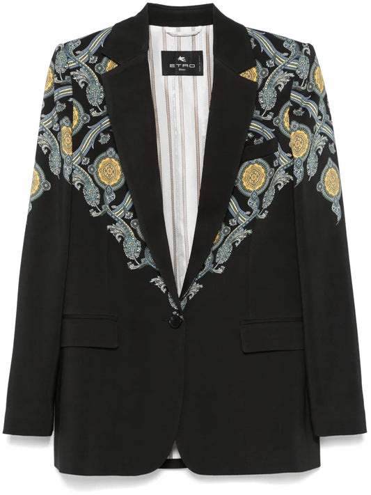 Paisley-Print Blazer