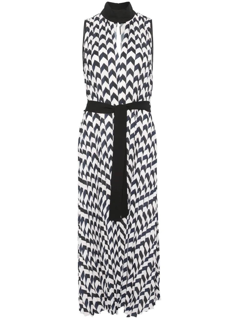 Chevron Pleated Midi Dress