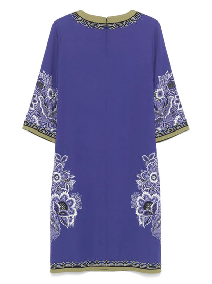 Floral-Print Shift Midi Dress