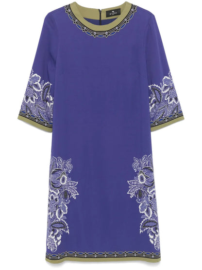 Floral-Print Shift Midi Dress