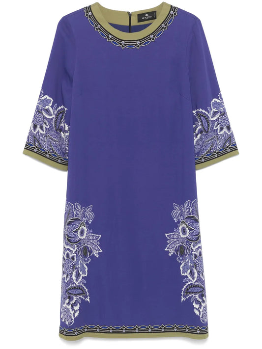 Floral-Print Shift Midi Dress