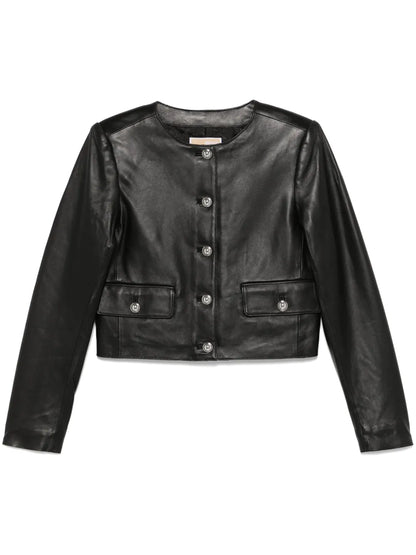 Cropped Leather Jacket
