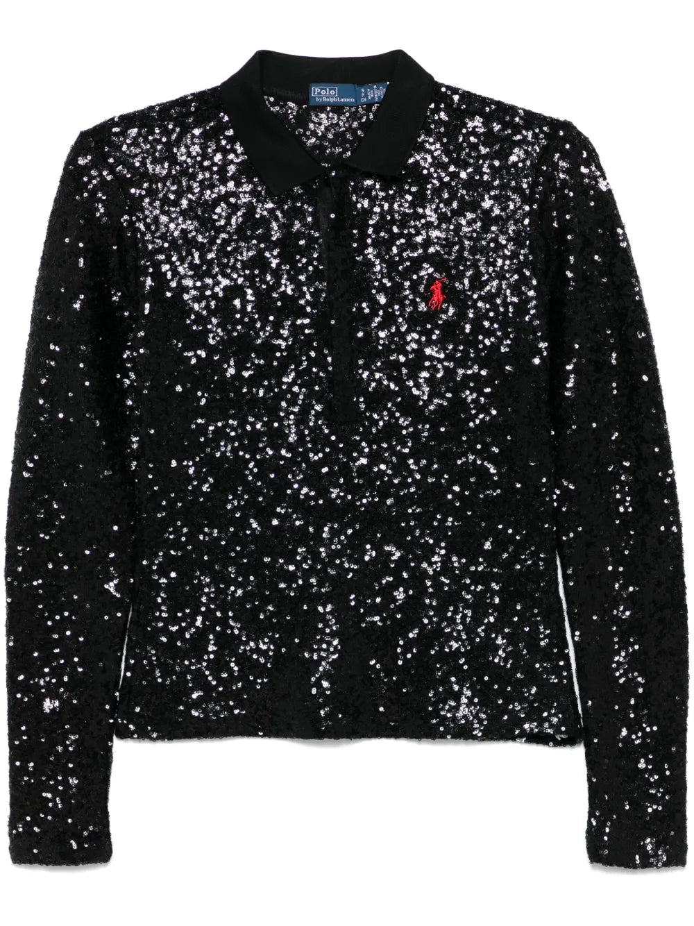 Sequined Polo Top