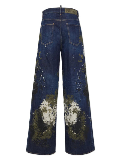 Spray Paint-Print Jeans