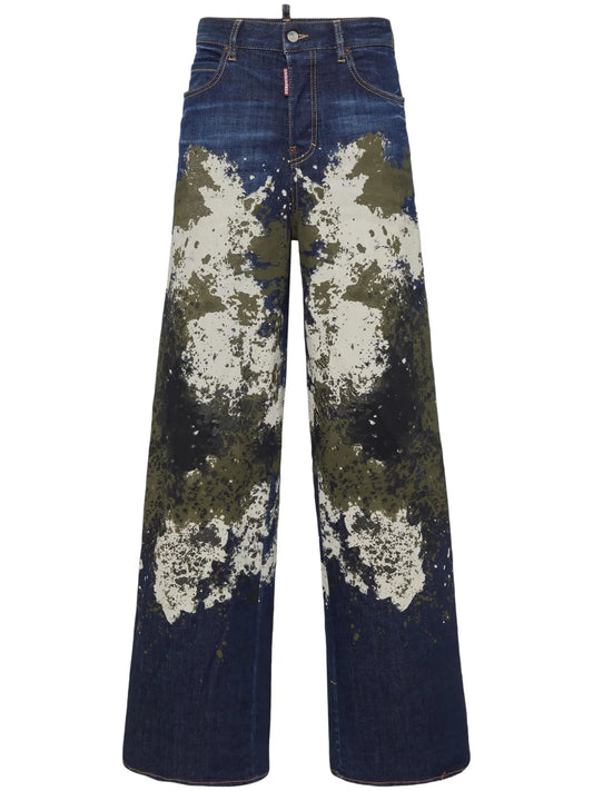 Spray Paint-Print Jeans