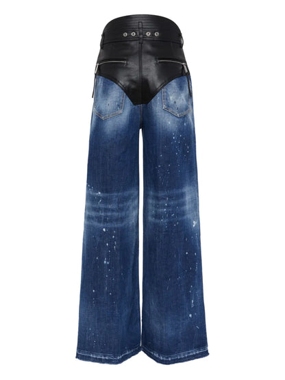 Panelled Wide-Leg Jeans