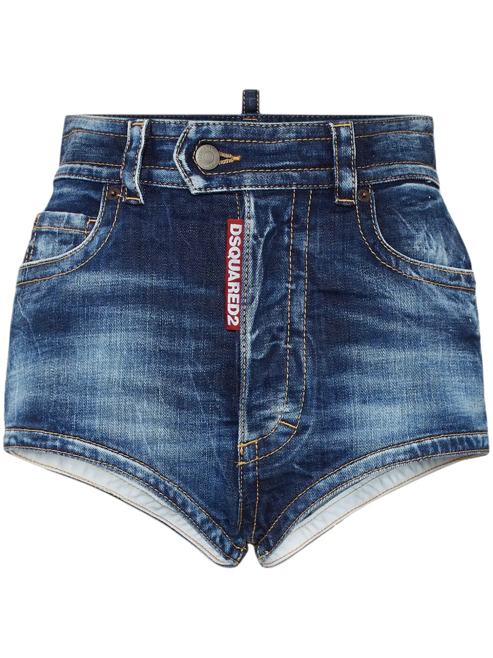 Washed Denim Shorts