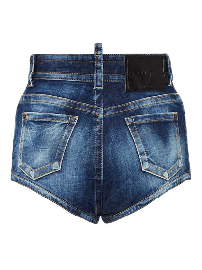 Washed Denim Shorts