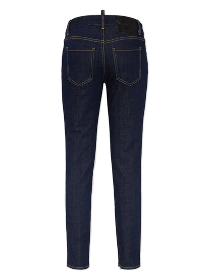 Contrast-Stitching Skinny Jeans