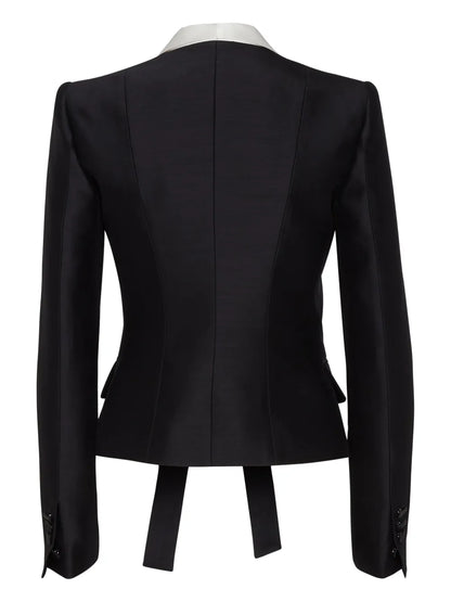 Bow Detailing Cotton Jacket